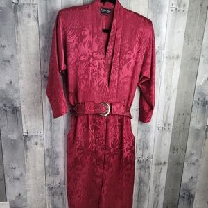Vintage 80's belted shirt dress midi 7